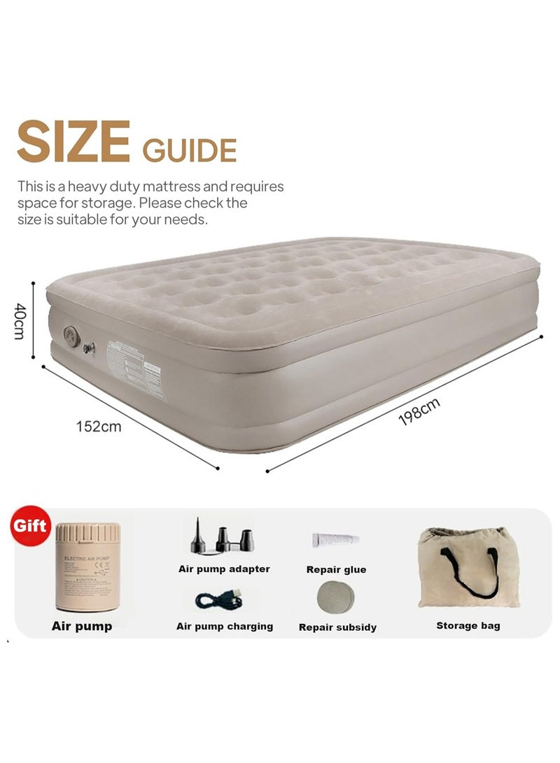 Generic Air Bed Mettress with Built-in Electric Pump Inflatable Air Mettress Sleeping Pad Portable Roll Up Bed Inflatable Outdoor Mat for Tent Camping Car Truck for 2 People (Floor Mat for 2 Persons)  - Image 3