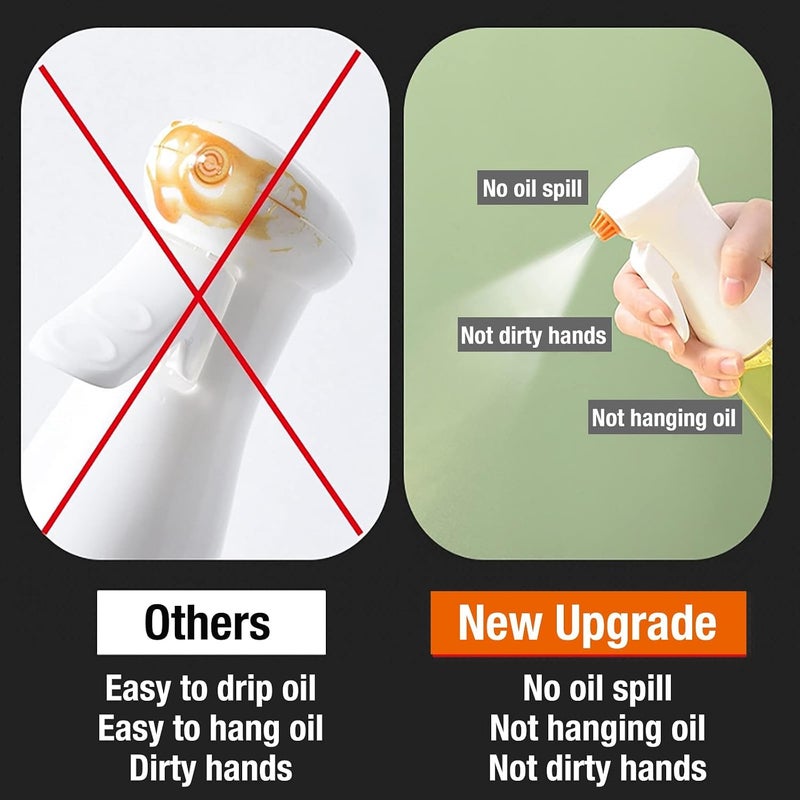 MAKINGTEC Oil Sprayer for Cooking, 210ml Olive Oil Sprayer Oil Mister, Premium Glass Oil Spritzer Oil Bottle, Air Fryer Accessories, Widely Used for BBQ, Baking, Salad (White) - Image 3