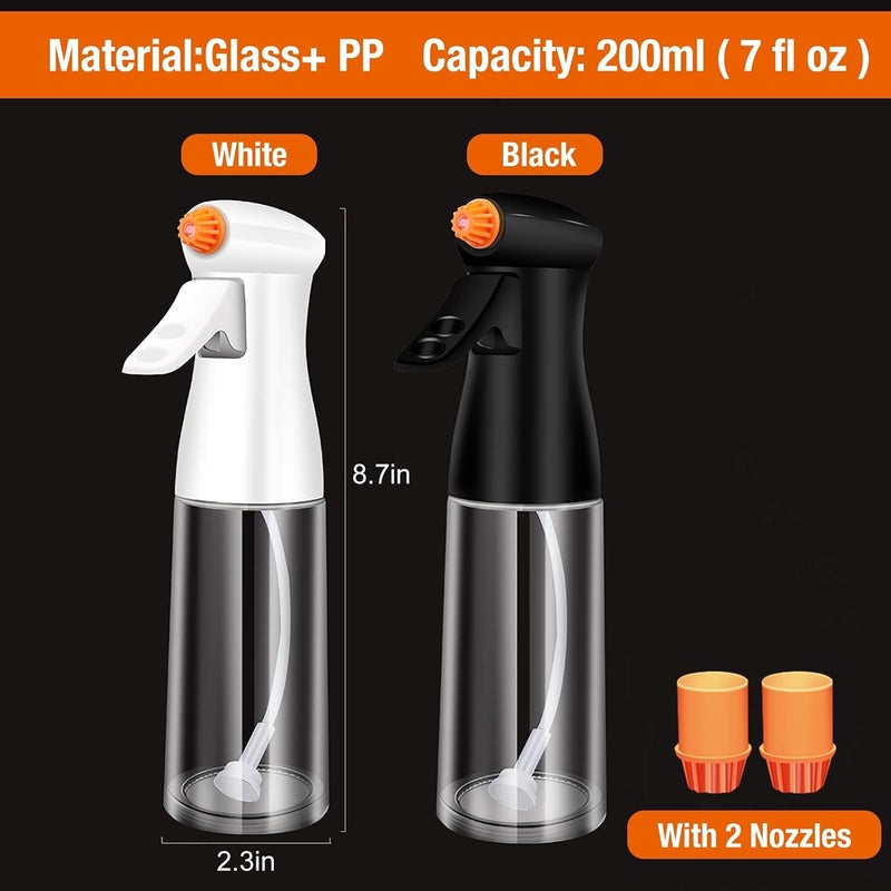 MAKINGTEC Oil Sprayer for Cooking, 210ml Olive Oil Sprayer Oil Mister, Premium Glass Oil Spritzer Oil Bottle, Air Fryer Accessories, Widely Used for BBQ, Baking, Salad (White) - Image 2
