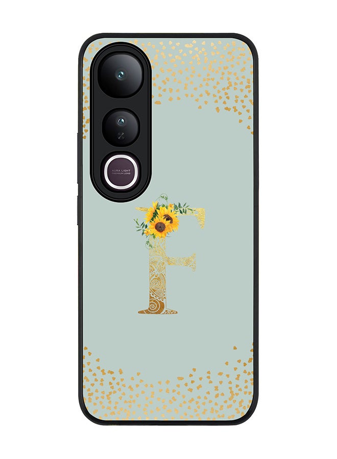Stylizedd For vivo V50 Lite Case,Slim fit Camera Protection, Shockproof Thin Phone cover  - Custom Floral Monogram - F  (Light Grey )
