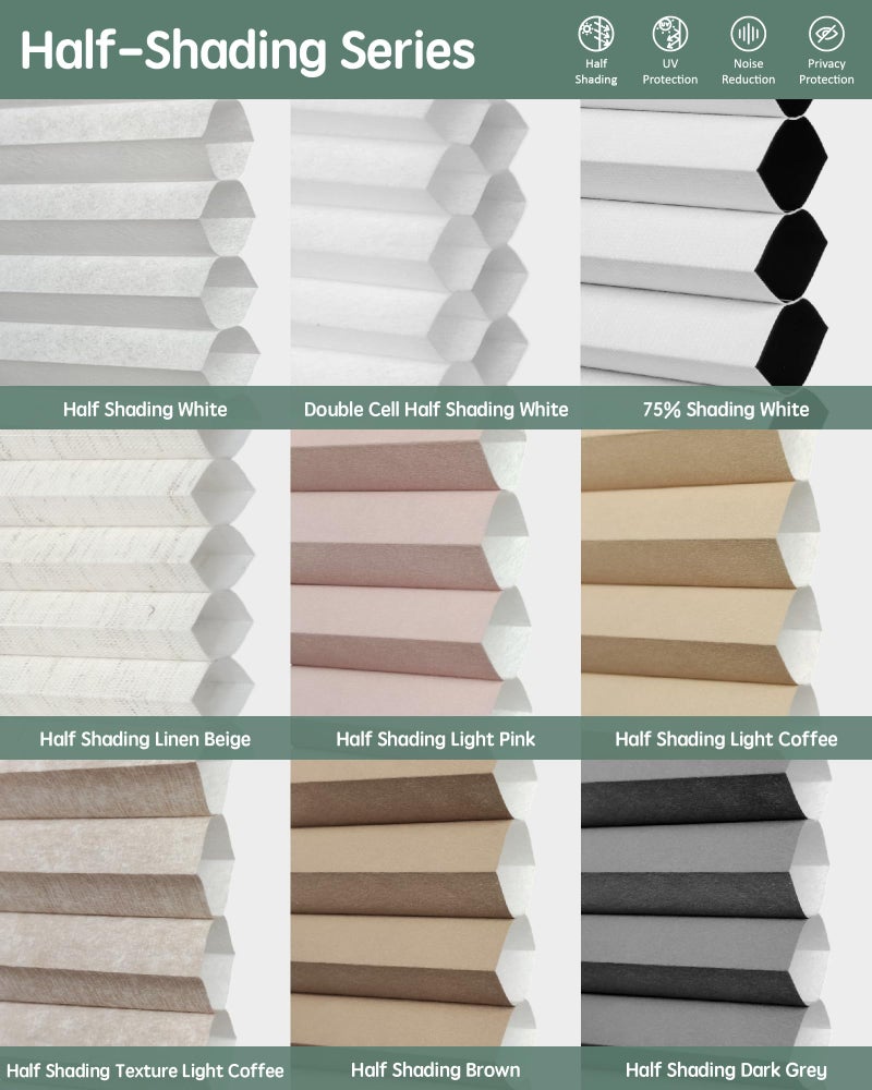 Yoolax Motorized Cellular Shades Compatible with Alexa, Blackout Motorized Blinds Smart Honeycomb Shades for Windows, Automatic Blinds with Remote, Fabric Sample (Multicolor) - Image 2