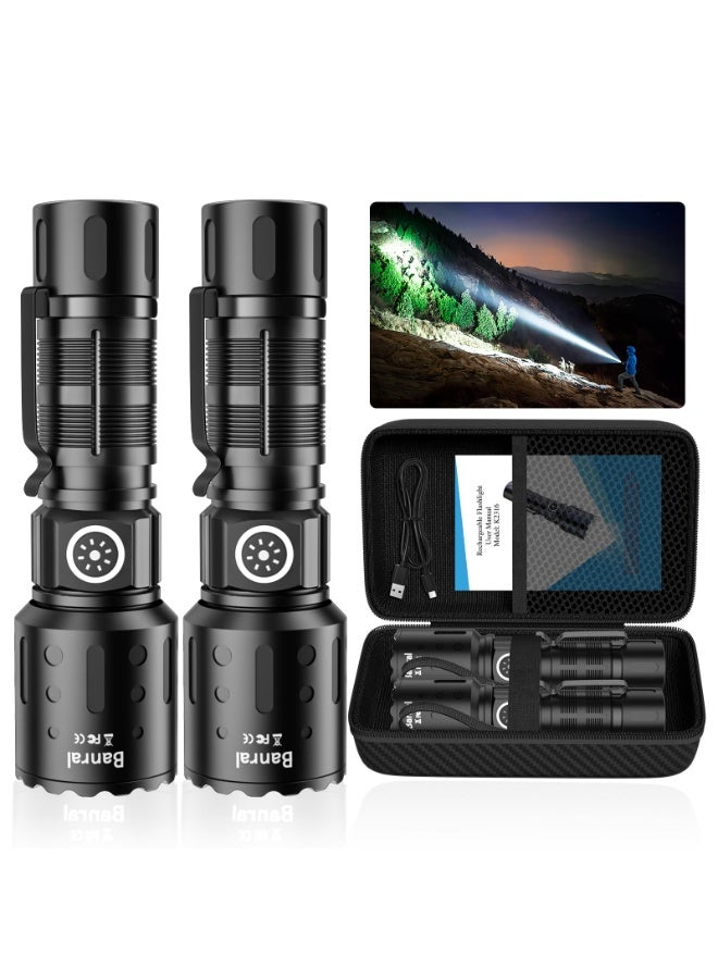 Rechargeable Flashlights High Lumens, Super Bright LED Small Powerful Tactical Flashlight with Memory Function, 6Modes Pocket Waterproof Flash Light for Camping,Emergency - Image 1