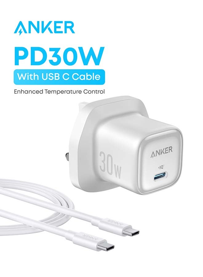 Anker 30W USB C Plug, Zolo Compact GaN USB C Charger, Enhanced Temperature Control, Compact Design and 3x Faster Charging, Compatible with iPhone, iPad, Samsung, Pixel, and More - Image 1