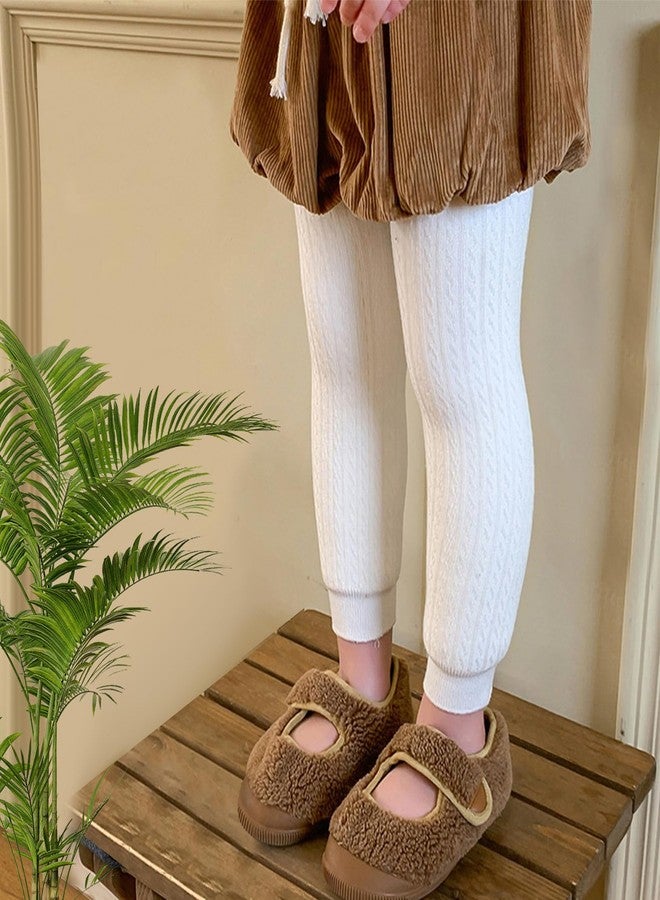 Looching Toddler Baby Girls Winter Fleece Lined Leggings Knit Thick Warm Full Length Tights Basic Velvet Pants for 1-6 Years Kids - Image 5