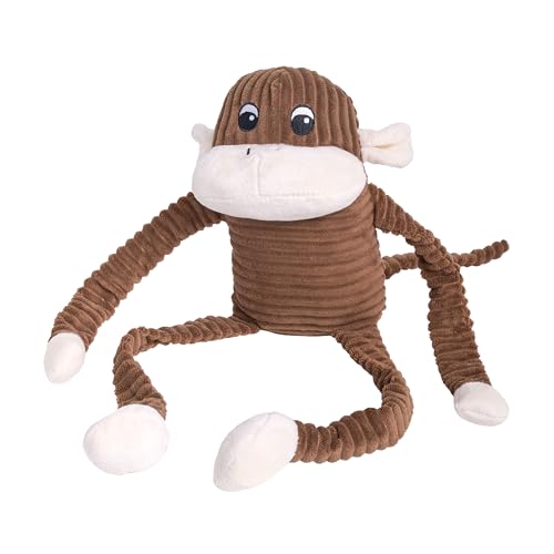 ZippyPaws Crinkle Monkey - Interactive Dog Toys to Keep Them Busy, Squeaky Plush Pet Toy for All Breeds, for Medium, Large, Extra Large Dogs, Contains 1 Blaster Squeaker - Extra Large, Brown - Image 2