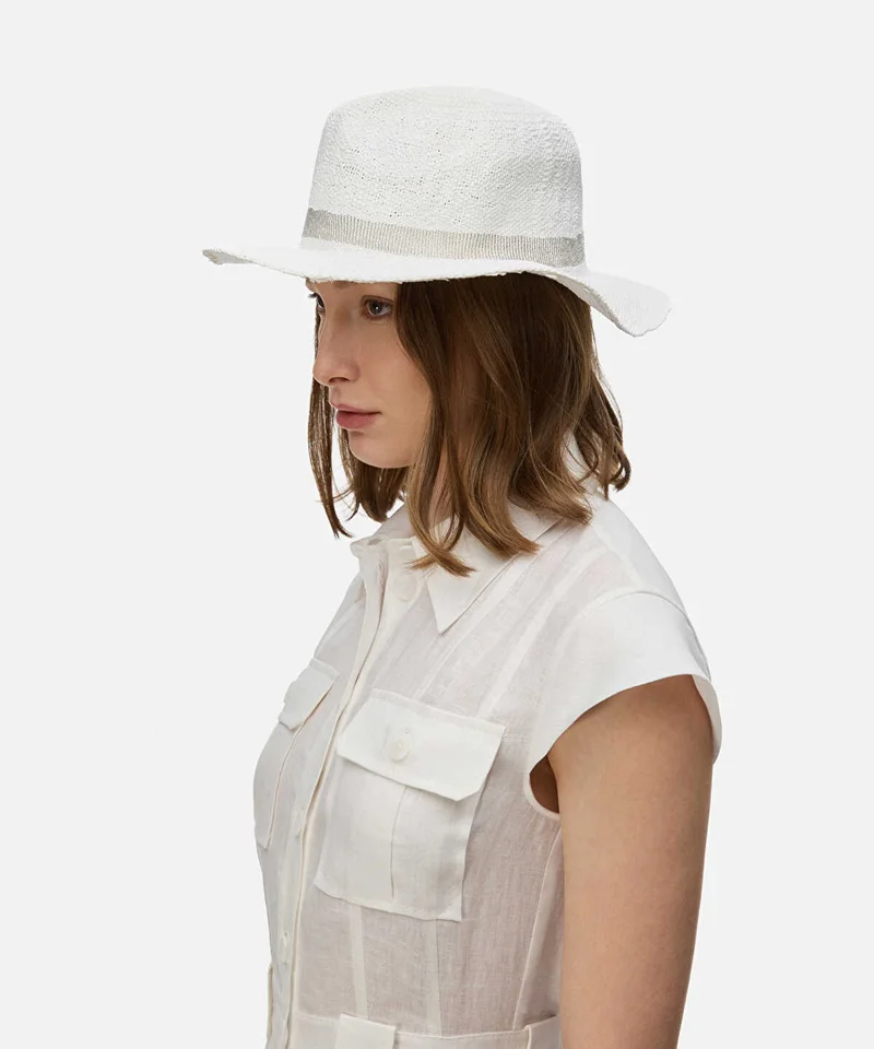 ايبيكيول Stripe Printed Straw Effect Hat