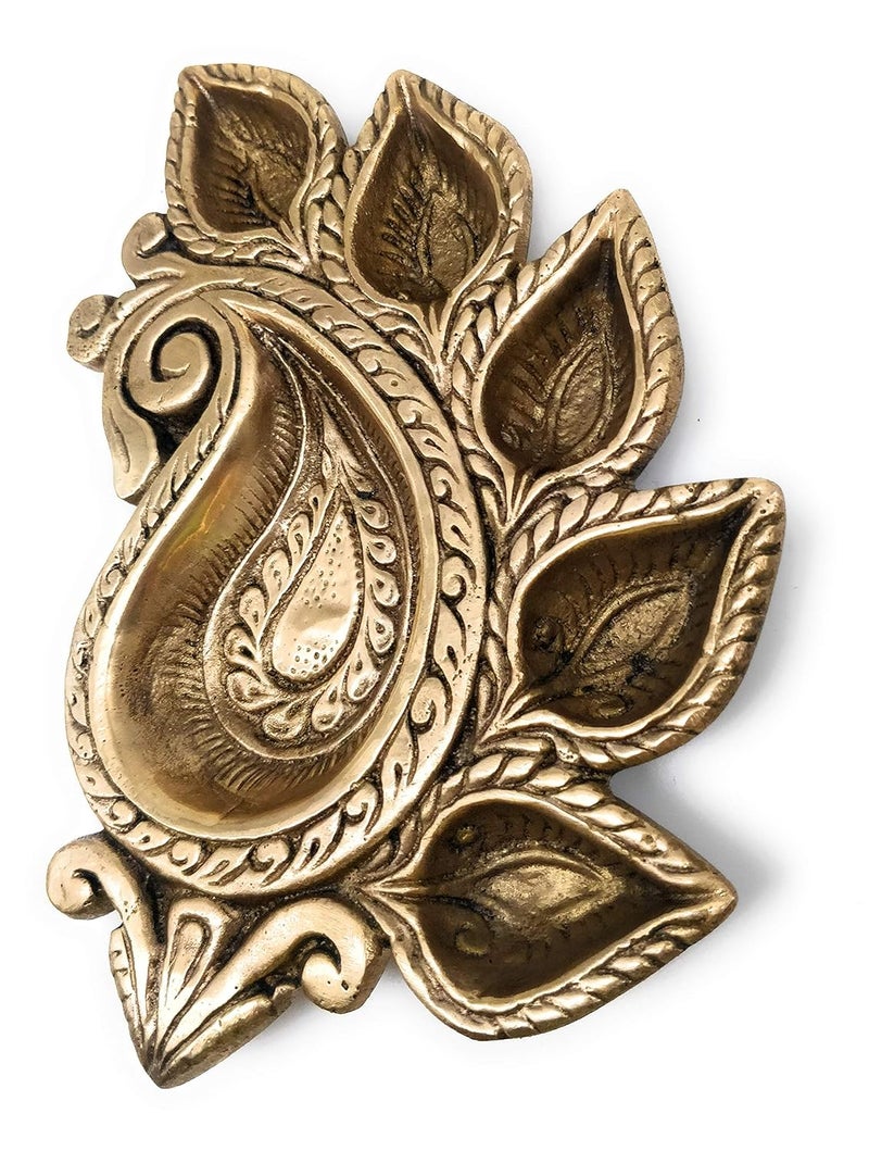 Bhunes Brass Lamps Diya Deepa Lamps Poja Lamps Hanging Lamps Brass Lamps DeepamGold 1 Inch 1 Piece - Image 3