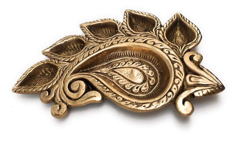 Bhunes Brass Lamps Diya Deepa Lamps Poja Lamps Hanging Lamps Brass Lamps DeepamGold 1 Inch 1 Piece - Image 2