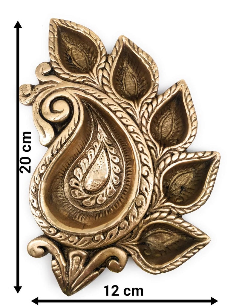 Bhunes Brass Lamps Diya Deepa Lamps Poja Lamps Hanging Lamps Brass Lamps DeepamGold 1 Inch 1 Piece - Image 4