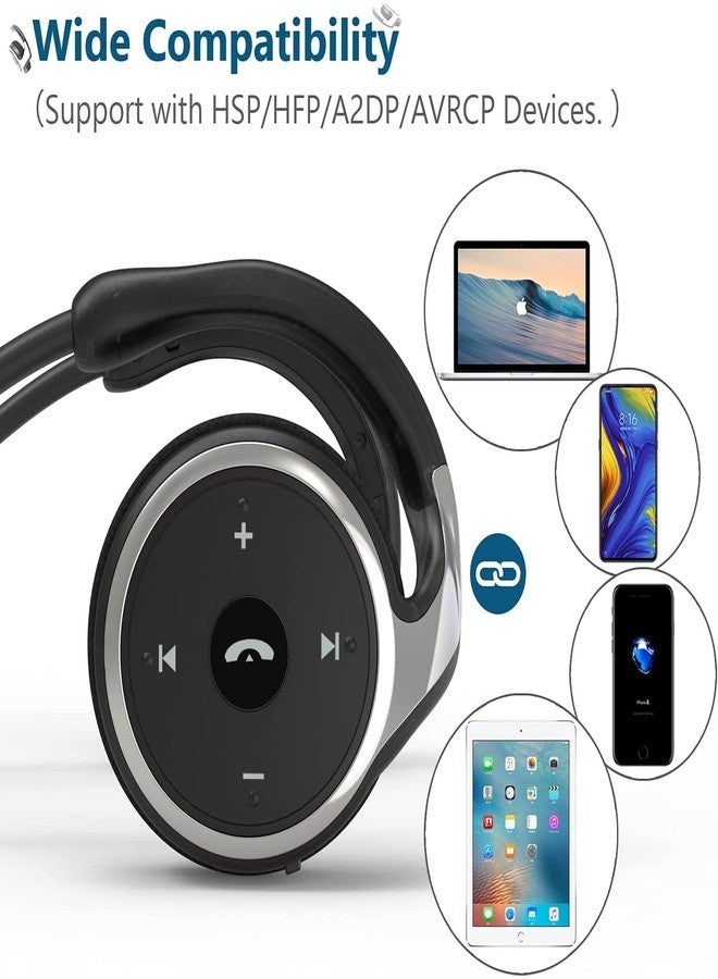 itayak Behind The Head Headphones, Bluetooth 5.0 Neckband Around Head Headphones Lightweight Small Foldable Wireless Sports Sweatproof Headset with Microphone, TF Card Slot & Carrying Case (Black) - Image 5