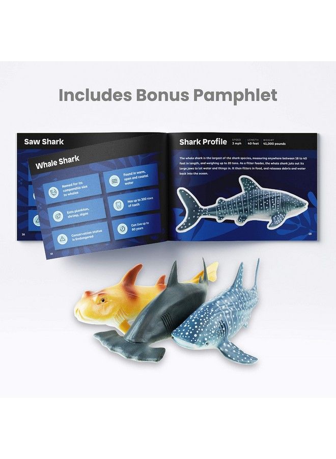 BOLEY Shark Toys 8 Pack 10" Long Soft Plastic Realistic Shark Toy Set Toddler Sensory Toys And Birthday Party Favors For Kids - Image 3