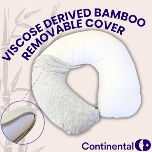 Continental Bedding - Travel Neck Pillow - U Shaped 13x11 Inch - Polyester Fill - Removable Gray Viscose Derived from Bamboo Cover in Travel Case - Image 3