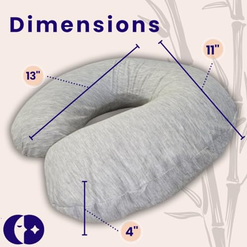 Continental Bedding - Travel Neck Pillow - U Shaped 13x11 Inch - Polyester Fill - Removable Gray Viscose Derived from Bamboo Cover in Travel Case - Image 2