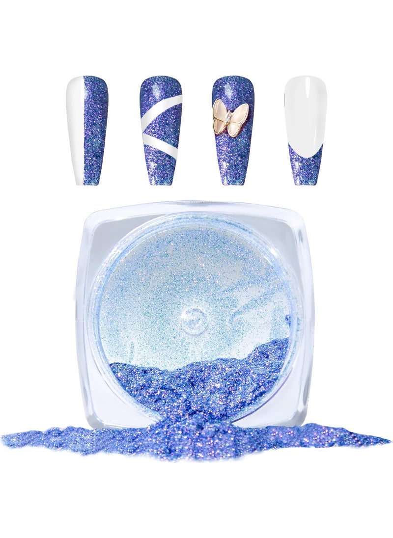 U-Shinein Unicorn Chrome Nail Powder, Orange Light Purple Unicorn Glitter for Nails Pearlescent Effect, Mermaid Glitter Dust Shell Pearl Ultra-fine Smooth Iridescent Aurora Pearl Chrome Dust 1g/Jar 