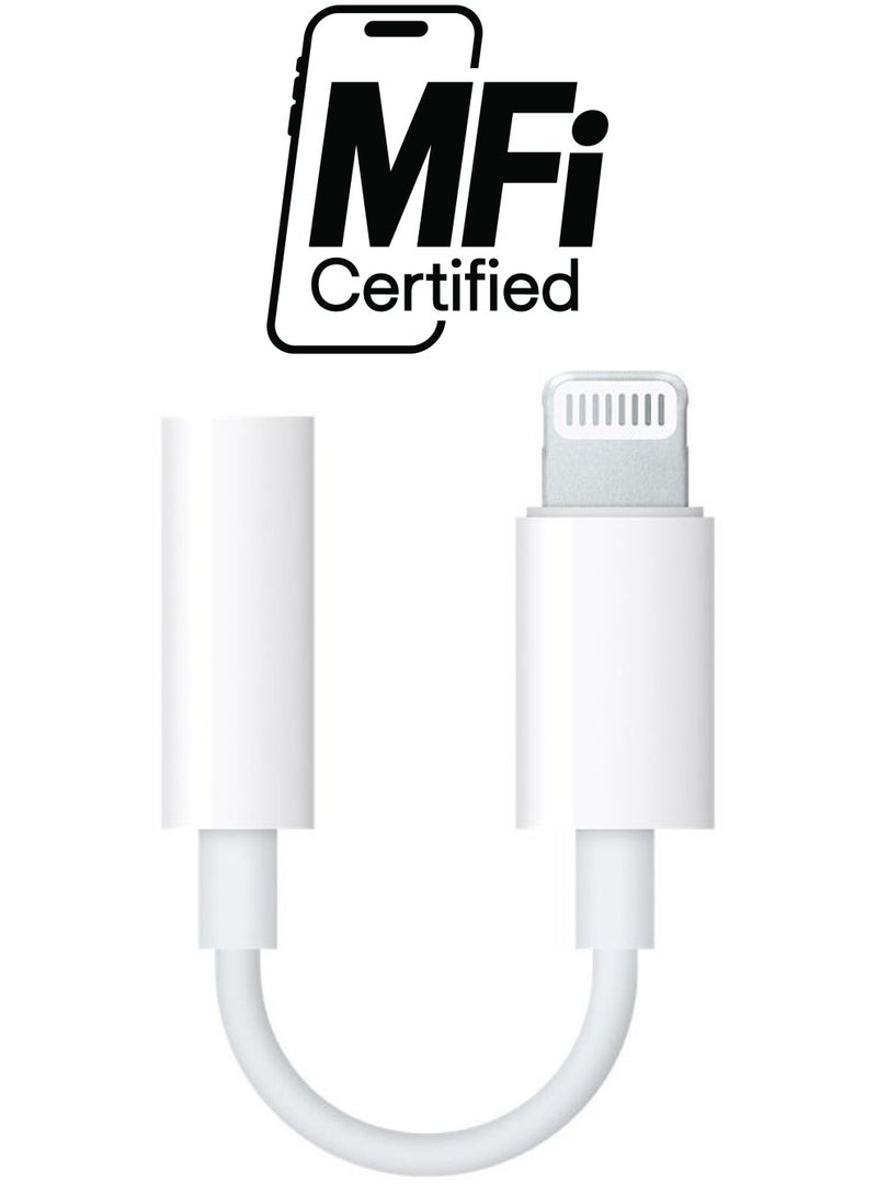 Apple Lightning to 3.5 mm Headphone Jack Adapter White - Image 1