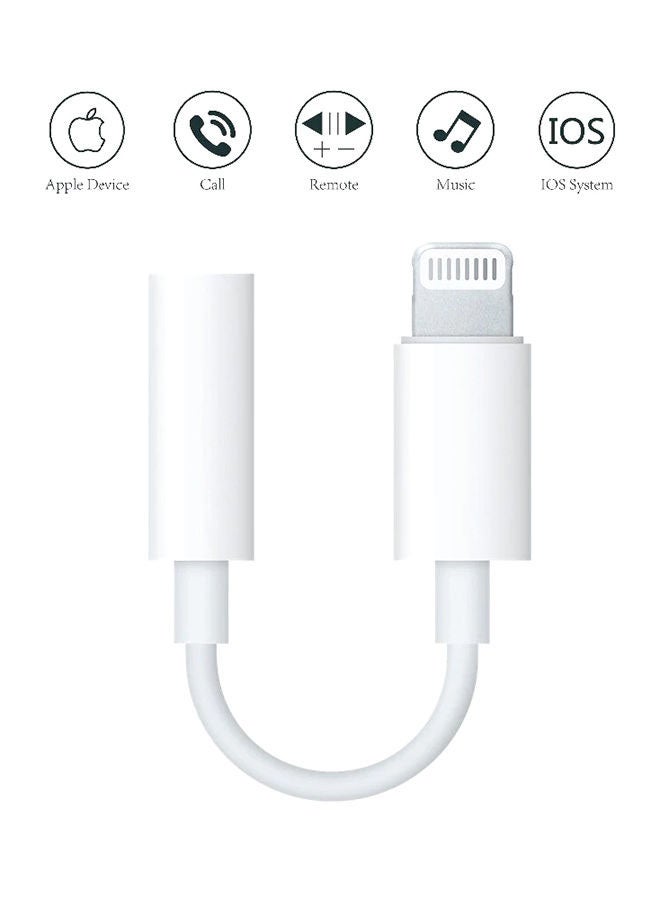 Apple Lightning to 3.5 mm Headphone Jack Adapter White - Image 3
