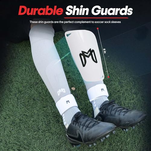 MediCaptain Soccer Grip Socks, Shin Guards, Pre Cut Sock Sleeves, and Guard Straps Bundle Pack - Essential Equipment for Soccer Players - for Mens, Women, Youth, Size 7 to 12 US Men Shoe Size (Gray) - Image 5