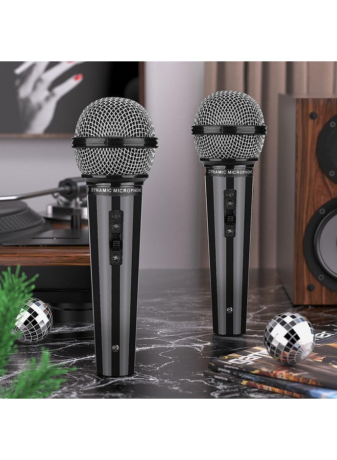 Facmogu 2PCS Fake Microphone for Kids, Plastic Pretend Play Toy for Karaoke Costume, Kids Mic Props for Halloween Christmas Cosplay Music Birthday Party Favors - Image 2