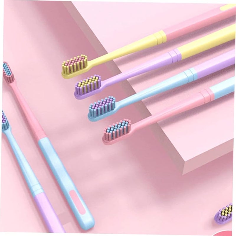 8Pcs Travel Toothbrush Set With Soft Bristles And Small Ice Cream Head For Adults - Image 4