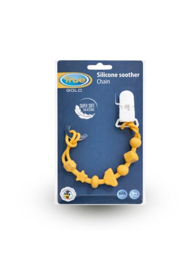 True Gold Silicone Pacifier Chain – Yellow BPA FREE