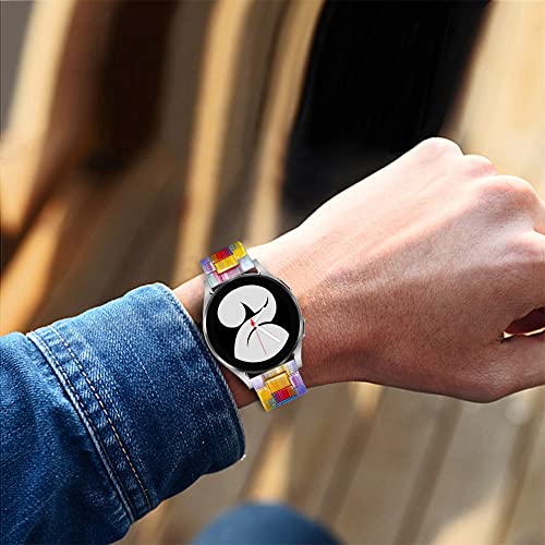 DEALELE Bands Compatible with Samsung Galaxy Watch 7 / FE / 6/6 Classic / 5/5 Pro / 4/4 Classic / 3 41mm / Huawei GT3 42mm, 20mm Colorful Resin Replacement Strap for Women Men (Rainbow) - Image 4