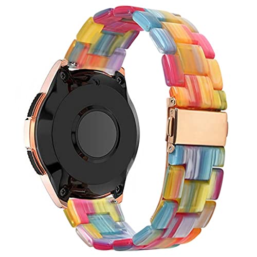 DEALELE Bands Compatible with Samsung Galaxy Watch 7 / FE / 6/6 Classic / 5/5 Pro / 4/4 Classic / 3 41mm / Huawei GT3 42mm, 20mm Colorful Resin Replacement Strap for Women Men (Rainbow) - Image 2