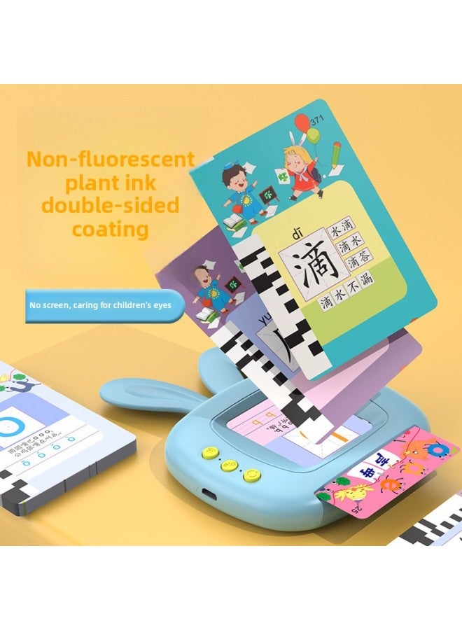 Spot Chinese And English Bilingual Audio Teaching Baby Enlightenment Educational Toys Plug-in Card Children's Early Education Card Machine Wholesale-Color:[Pure English (112 Cards/224 Contents)] Pink Rabbit  - Image 4