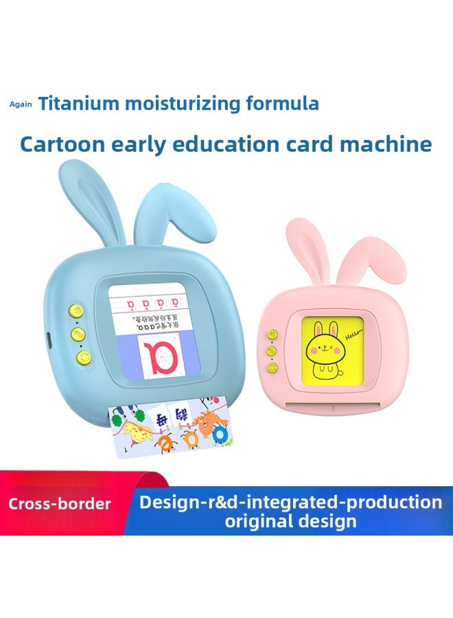 Spot Chinese And English Bilingual Audio Teaching Baby Enlightenment Educational Toys Plug-in Card Children's Early Education Card Machine Wholesale-Color:[Pure English (112 Cards/224 Contents)] Pink Rabbit  - Image 2