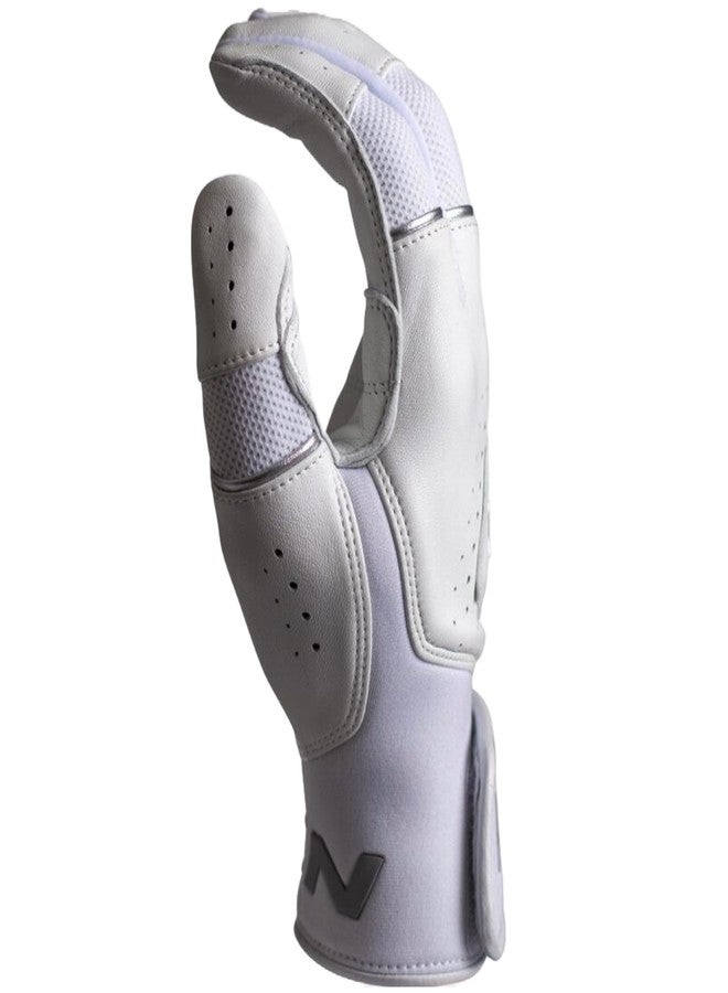 Miken | Ultra PRO Slowpitch Softball Batting Gloves | White | XL - Image 4
