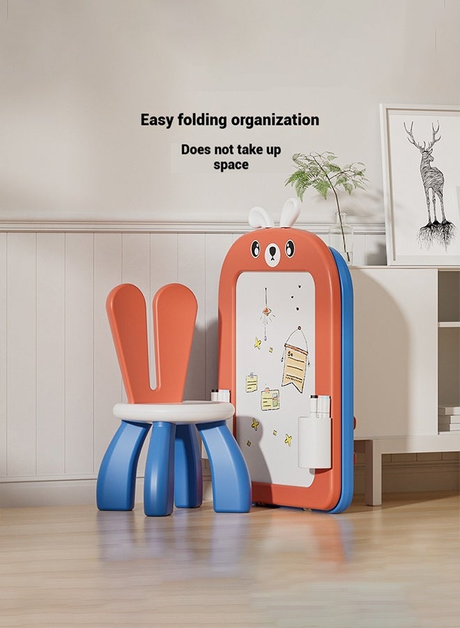 Kids Art Easel with Chair – Adjustable Height, Double-Sided Board, Easy Fold & Storage, Painting & Drawing Set for Toddlers  - Image 3