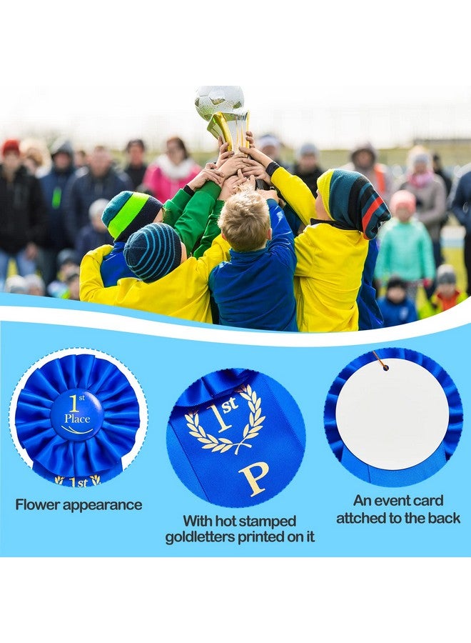 MTLEE Award Ribbons Set 1st Place Rosette Ribbon Prize Ribbon Winner Grand First Second Third Place Victory Ribbons Deluxe Recognition for Classroom Prizes, 1st Blue, 2nd Red, 3rd White(12 Pieces) - Image 3