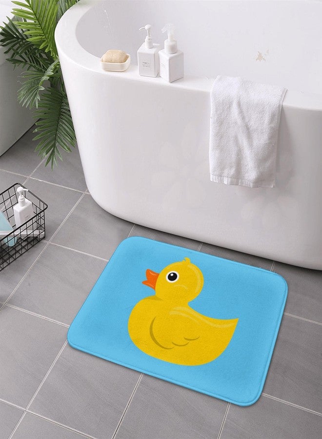 Yaateeh Yellow Rubber Duck Blue Water Bath Mat Non-Slip Absorbent Velvet Bathroom Rug Carpet Rugs for Entrance Indoor Doormat Mats One Size - Image 5
