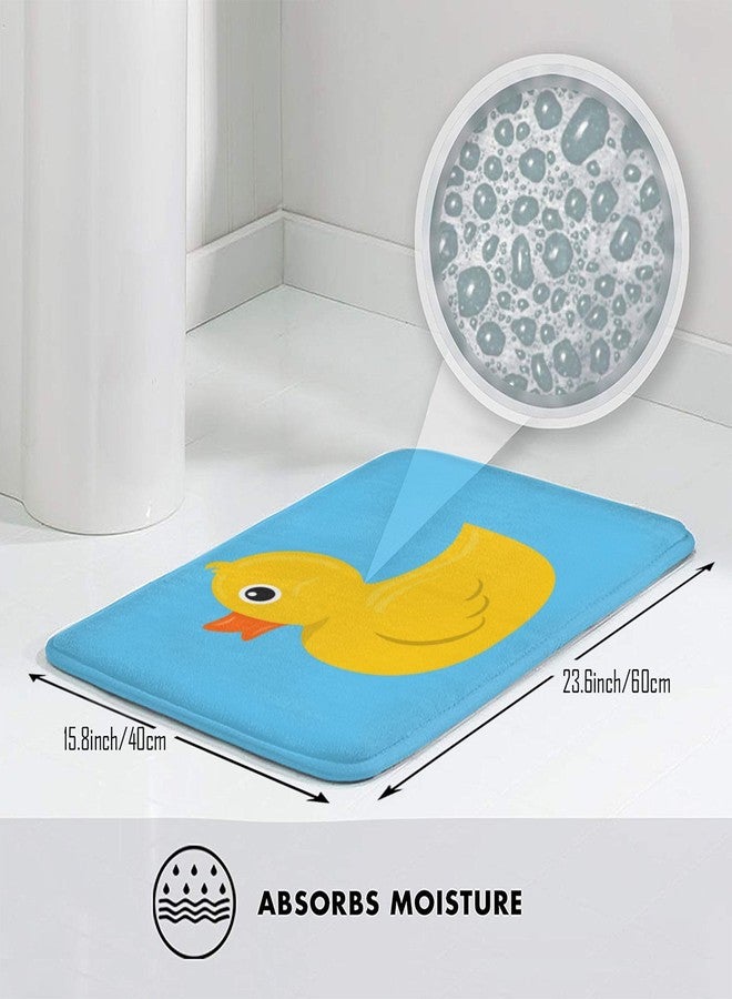 Yaateeh Yellow Rubber Duck Blue Water Bath Mat Non-Slip Absorbent Velvet Bathroom Rug Carpet Rugs for Entrance Indoor Doormat Mats One Size - Image 4