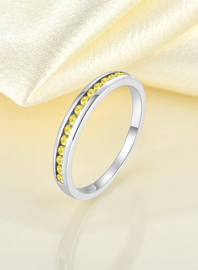 واي أل خواتم YL قابلة للتكديس، مصنوعة من الفضة الإسترليني، مرصعة بحجر التوباز الصناعي، مجوهرات نسائية - مقاس 7 - Image 4