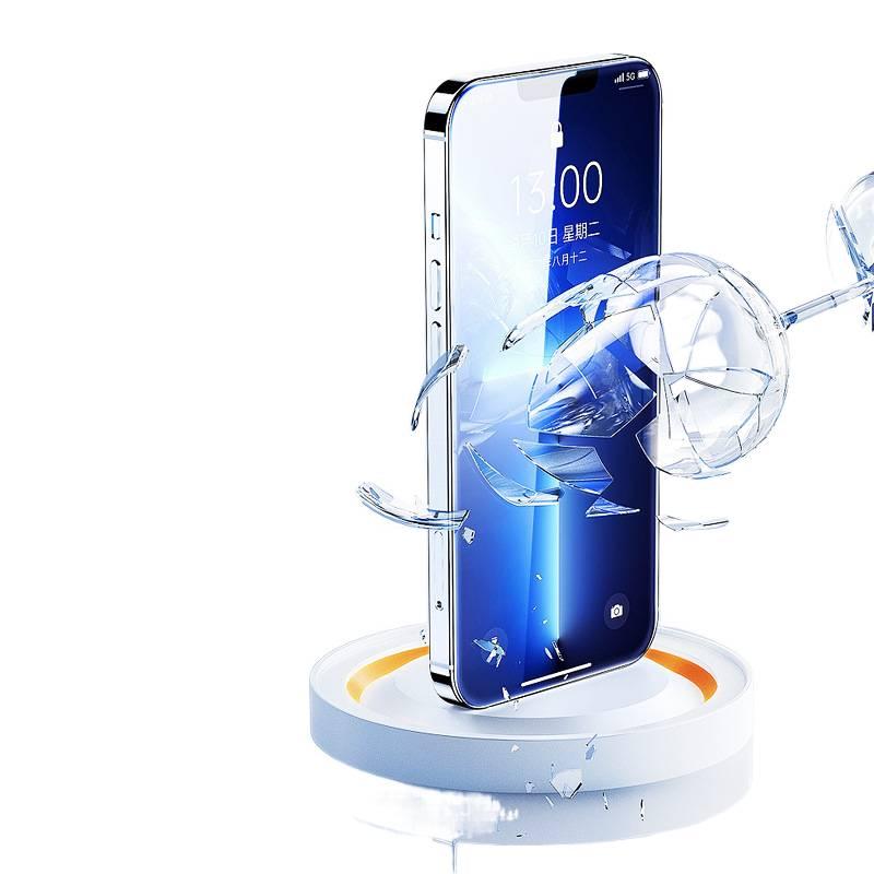غطاء هاتف بGlass لـ iPhone 14 / 14 Plus / 14 Pro / 14 Pro Max مع مقاوم للصدمات ومقاوم للغبار مع مقاوم للصدمات مع مضاد للتجسس مع وضوح عالي باللون شفاف - Image 1