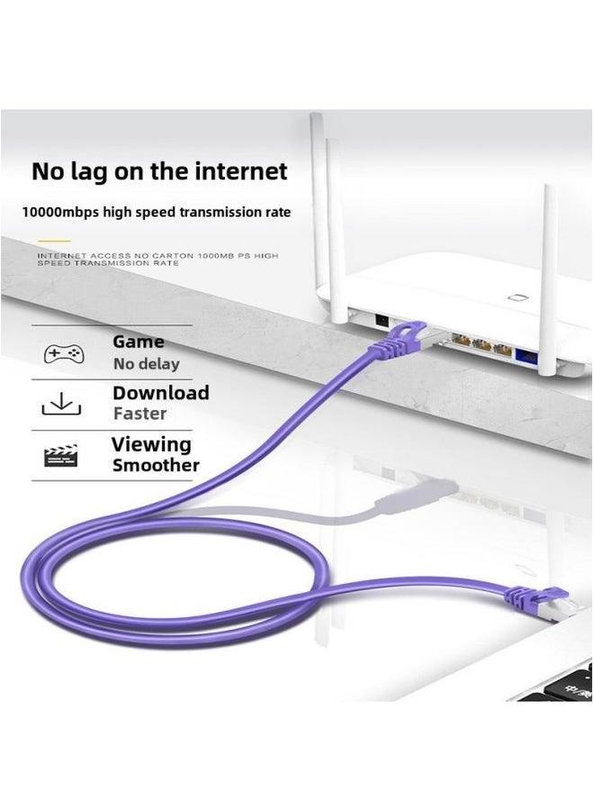 Category 7 Network Cable CAT7 Double Shielded Oxygen-free Copper 10 Trillion Finished Cat7 Jumper-Color:Purple-Line Length:1m  - Image 4