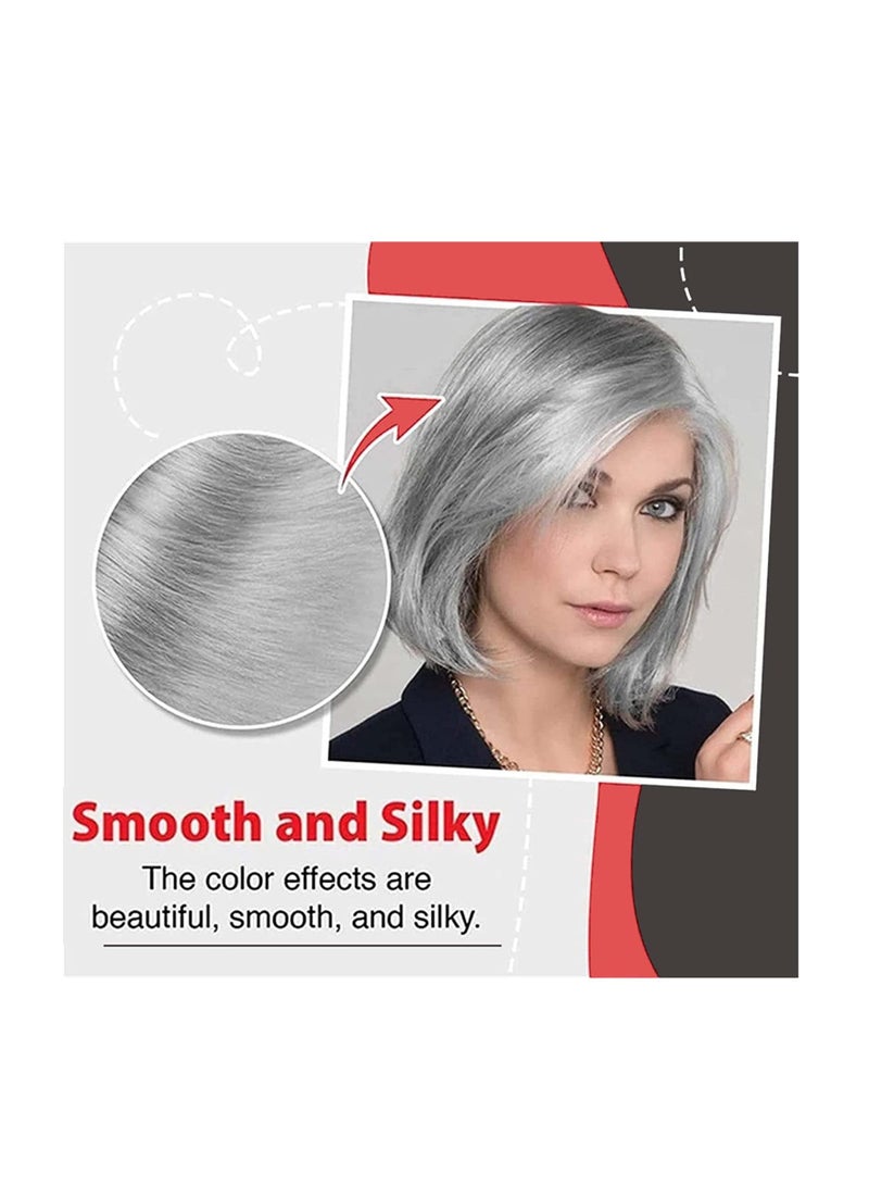 SOLARAE Silver Gray Natural Hair Dye Cream, Silver Gray Hair Dye, Fashion silver hair dye permanent, Unisex Fashion Dye For All Hair Types (2Pcs) - Image 3