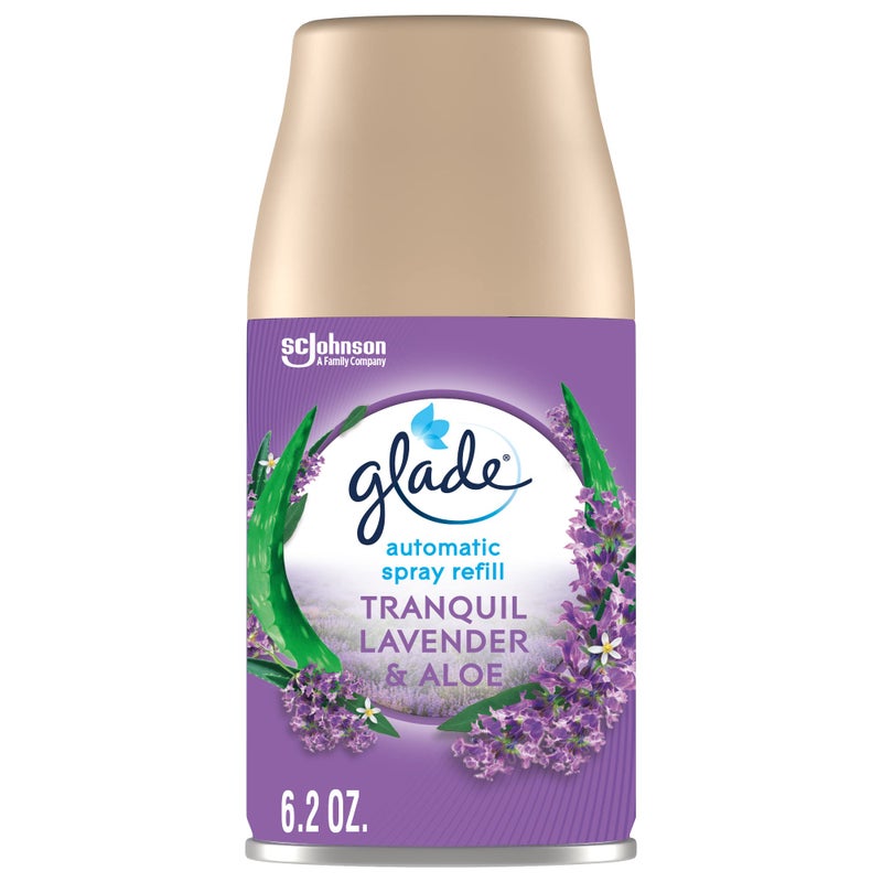 Glade عبوة إعادة تعبئة بخاخ غلاد الأوتوماتيكي، معطر هواء للمنزل والحمام، لافندر هادئ وصبار، 6.2 أونصة - Image 1