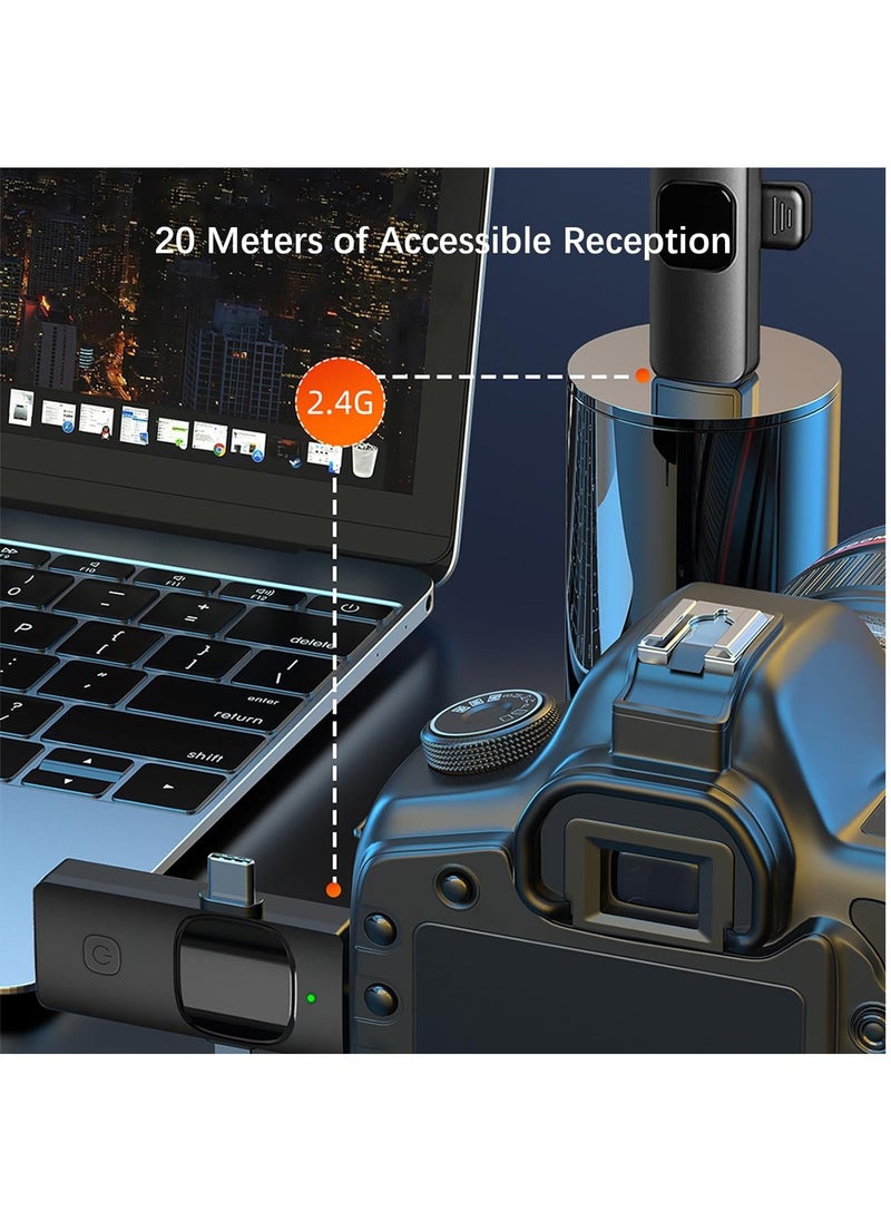 MMG - Wireless Lavalier Microphone 3 in 1 for iPhone iPad iPhone 15 USB C Smartphone Computer Camera, Plug & Play Intelligent Noise Reduction Mini Mic for Vlog YouTube TikTok Live Streaming (MIC 2) upgraded - Image 1