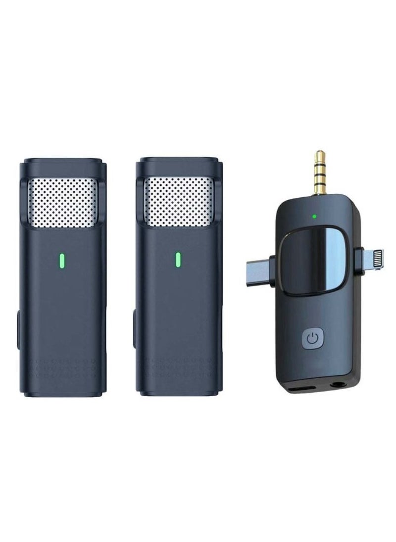 MMG - Wireless Lavalier Microphone 3 in 1 for iPhone iPad iPhone 15 USB C Smartphone Computer Camera, Plug & Play Intelligent Noise Reduction Mini Mic for Vlog YouTube TikTok Live Streaming (MIC 2) upgraded - Image 1