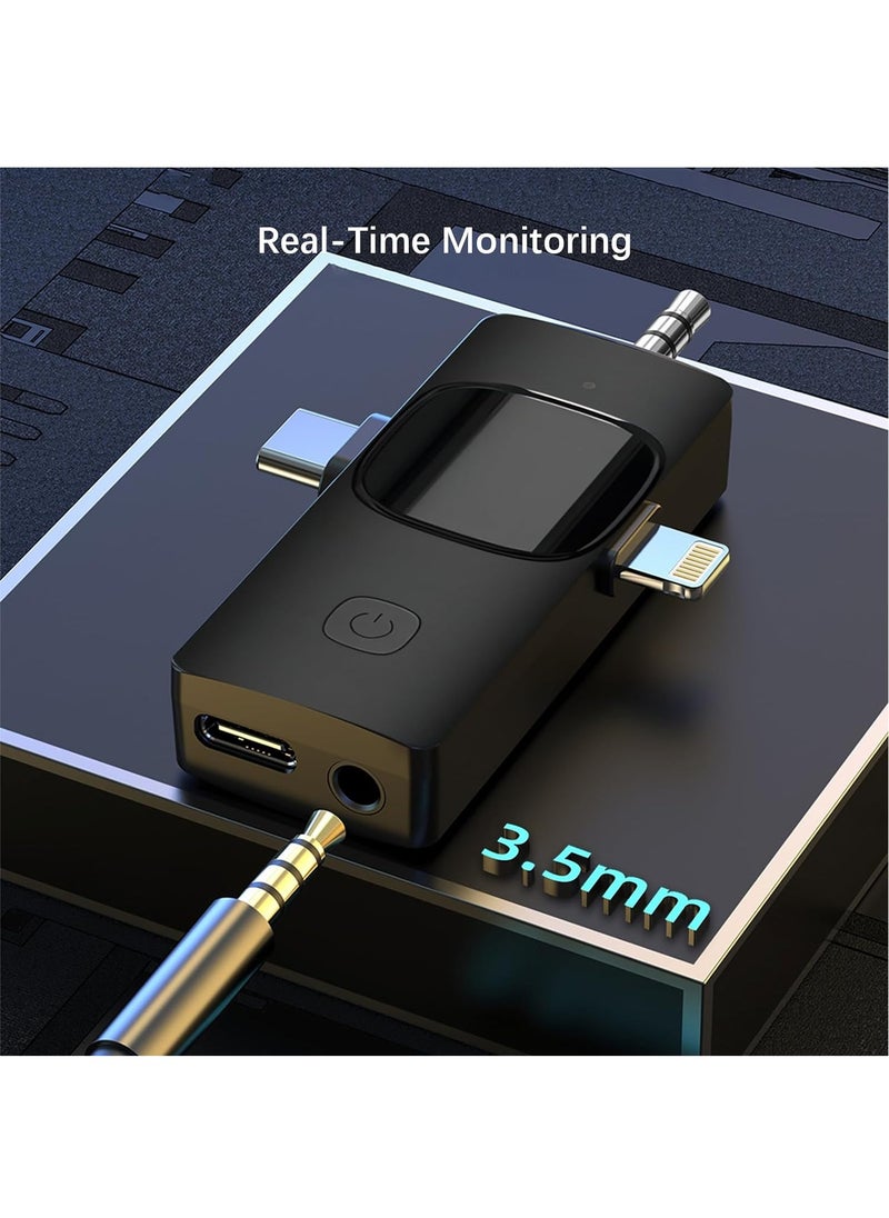MMG - Wireless Lavalier Microphone 3 in 1 for iPhone iPad iPhone 15 USB C Smartphone Computer Camera, Plug & Play Intelligent Noise Reduction Mini Mic for Vlog YouTube TikTok Live Streaming (MIC 2) upgraded - Image 1