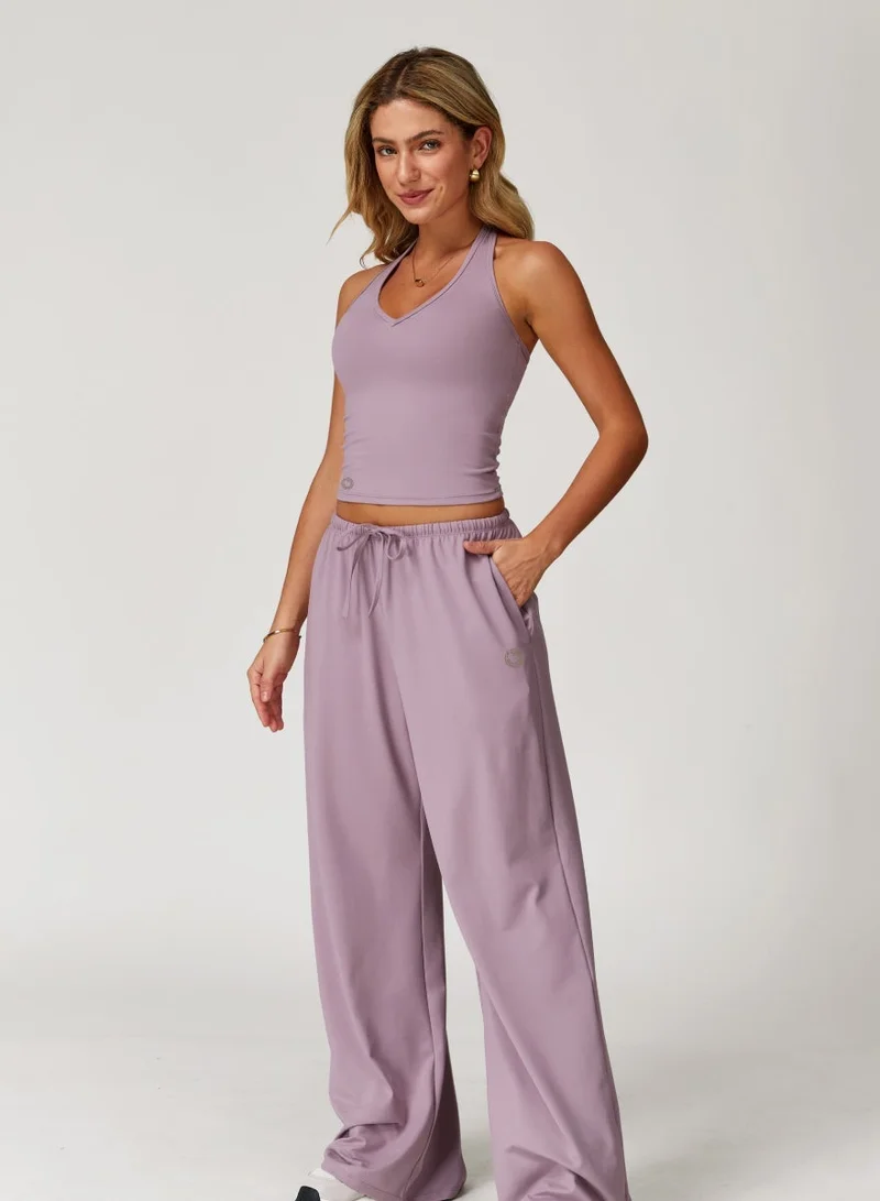KAWN.YOGA Womens Mid Waist Oversized Wide Leg Joggers