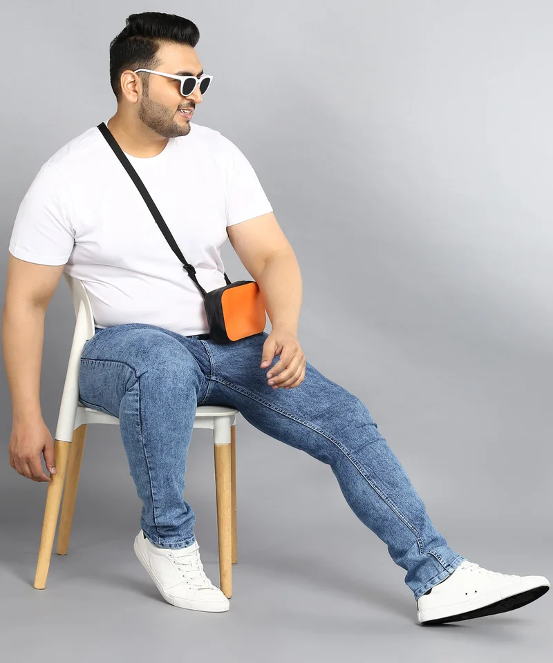 Urbano Fashion Urbano Plus Men's Light Blue Regular Fit Washed Jeans Stretchable