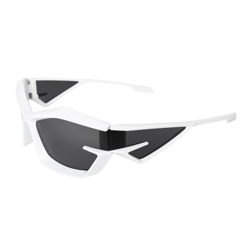 Dervin UV Protected Non-Polarized Sports Sunglasses for Men & Women Driving Cycling Fishing Cricket Sunglasses (White-Black) - Image 2