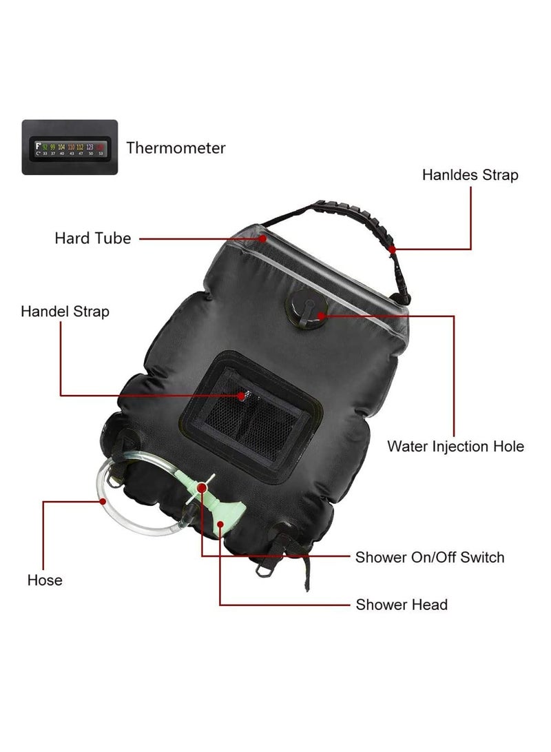 SYOSI Solar Shower Bag, Durable 5 Gallons/20 L Solar Heating Camping Shower Bag with Removable Hose and On-Off Switchable Shower Head for Camping Beach Swimming Outdoor Traveling Hiking - Image 3