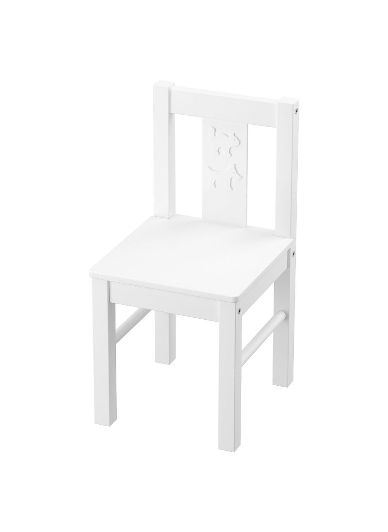 Kritter Children's Chair - White, Wooden Chair for Kids