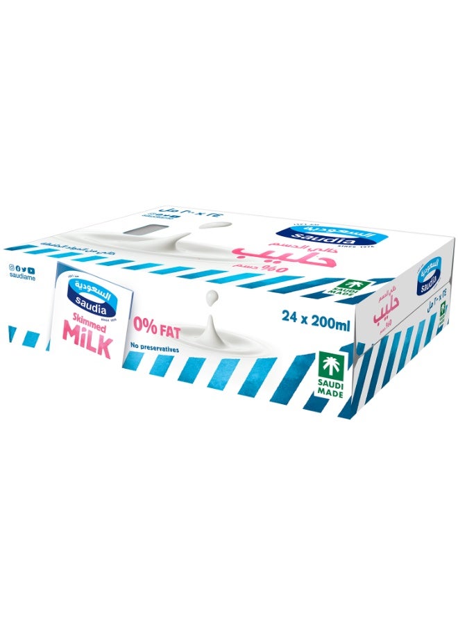 Saudia SKIMMED MILK 24X200ML