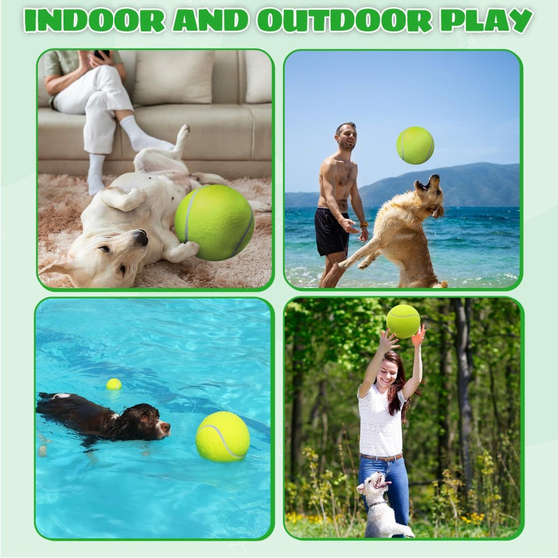 INSUM 9.5'' Giant Tennis Ball, Large Dog Toy Ball for Outdoor Play, Birthday for Large Dogs, Great for Exercise/Workouts (Deflated, Come with Pump) - Image 4