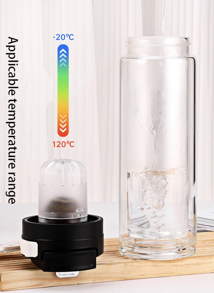 New magnetic tea cup Glass Infuser Bottle Tea Tumbler Cup Double Wall Borosilicate Travel Mug Portable Tea Maker with Strainer For Loose Tea,Flower Herbal,Tea Bags 480ML  - Image 4