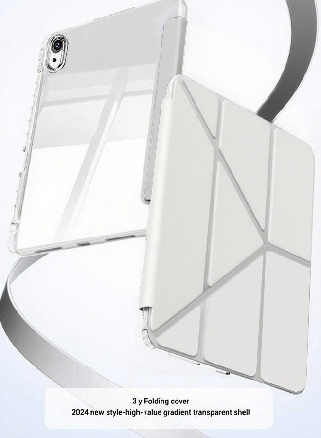 iPad 11th Generation Case (A16 2025) Case and iPad 10th 10.9 Inch Case With Pen Slot, iPad A16 Case Shockproof Y Folding Stand, Transparent Tpu Protective Case, iPad Cover With Flip Cover Stand Smart Wake-Up/ AED 23 Gift Set Anti-Glare Protective Film - Gray - Image 4